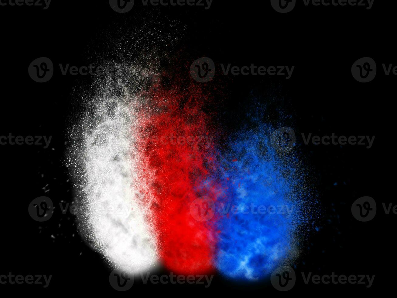 rouge, blanc et bleu particule explosion photo