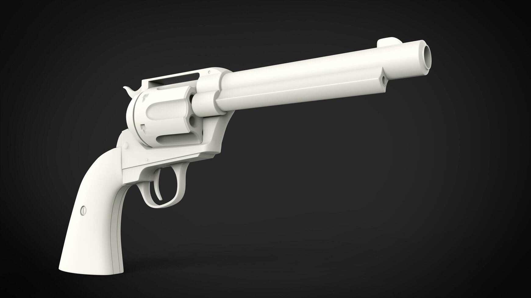 Pistolet à Main 3d Rendu Sur Fond Blanc Minimaliste 3d