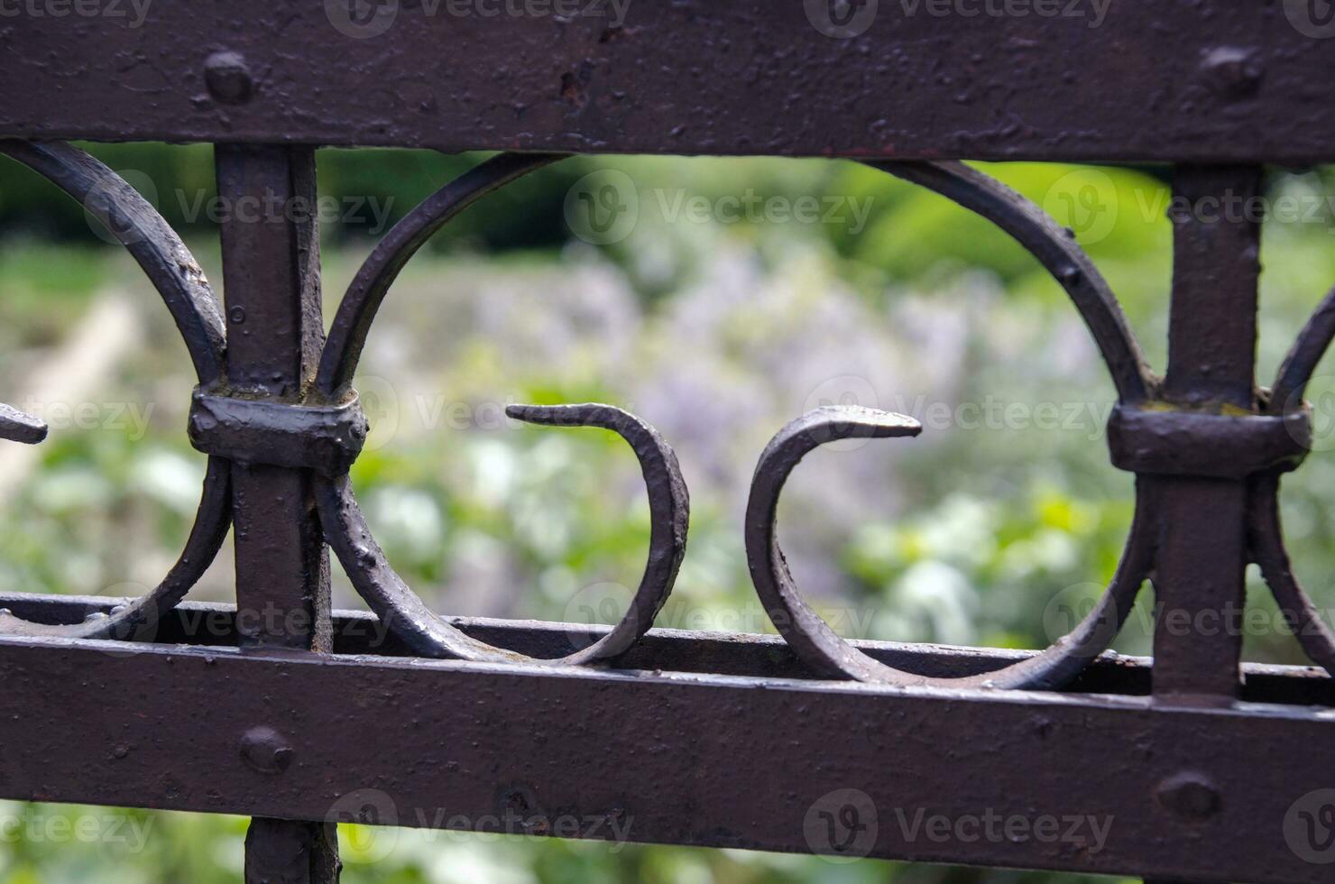 métal clôture avec flou Contexte photo