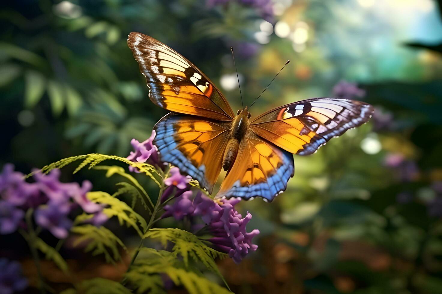 vue de magnifique papillon dans la nature ai génératif photo