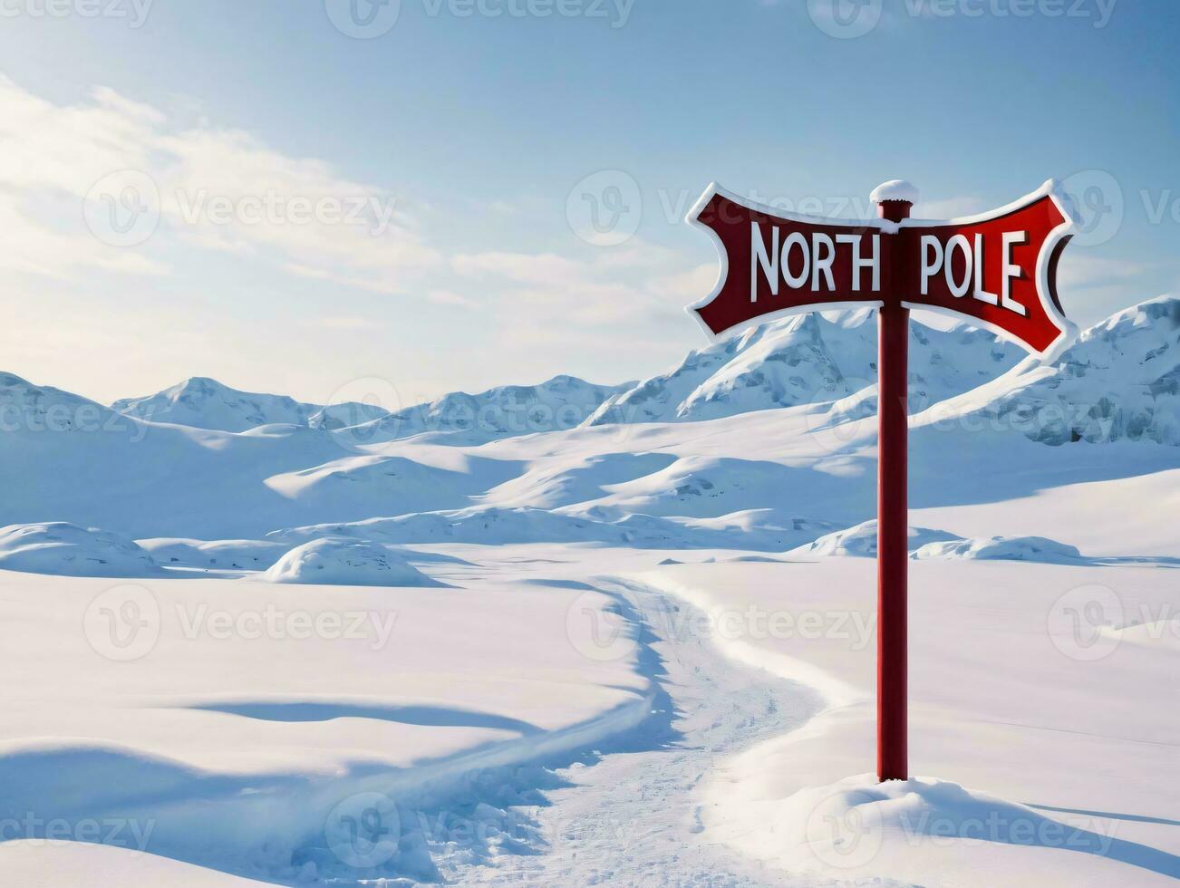 une rouge et blanc signe. ai généré photo