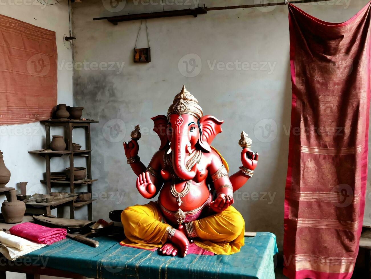 une statue de une gan gan gan. ai généré photo