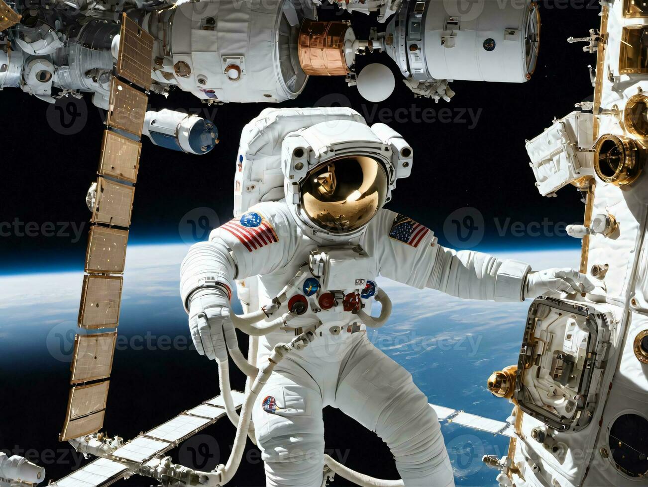 astronaute dans espace. ai généré photo