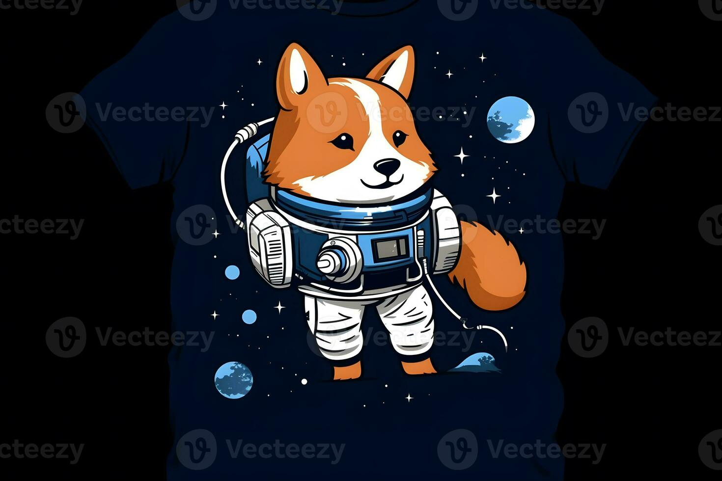 mignonne corgi chien astronaute. neural réseau ai généré photo