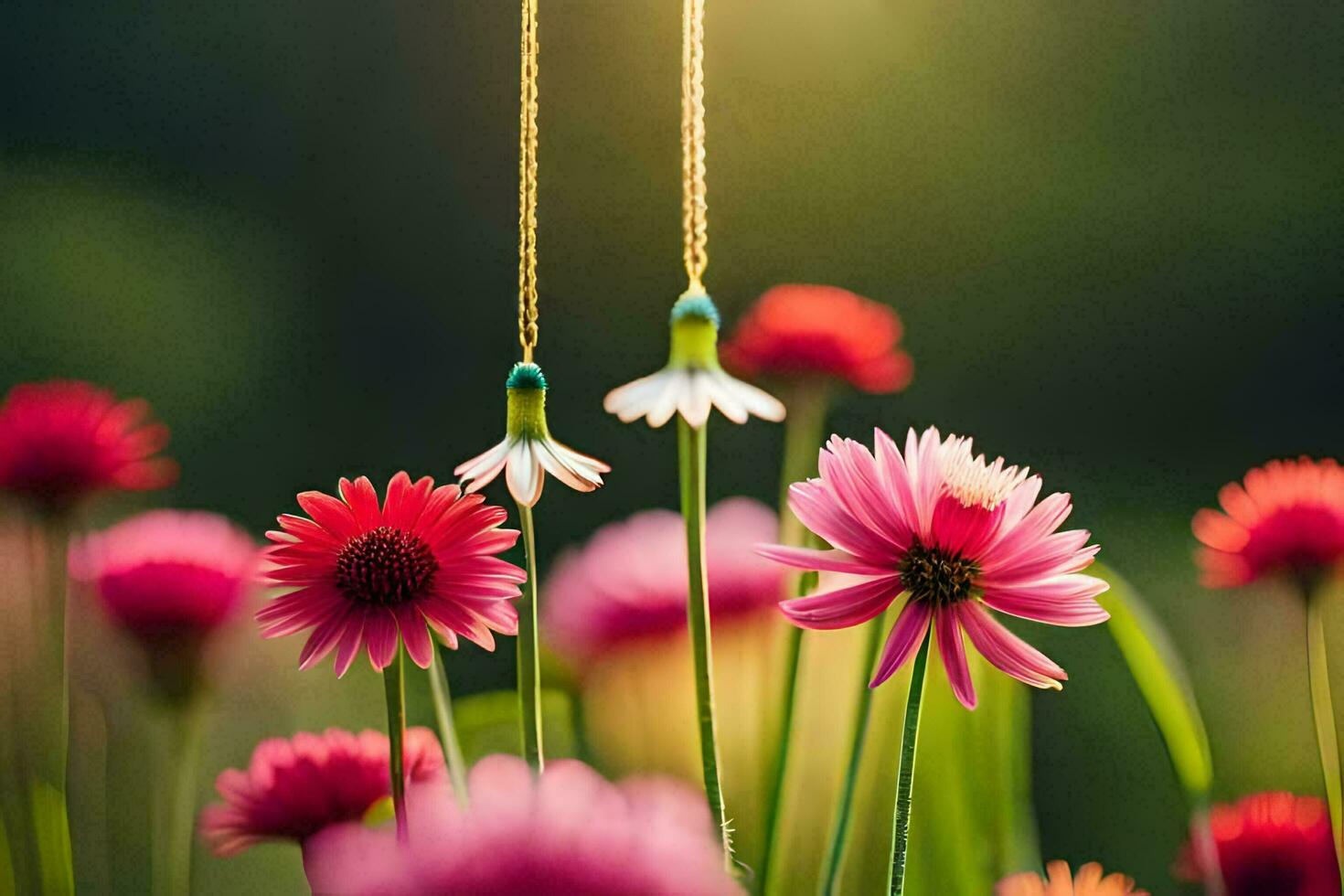 une Collier pendaison de une fleur. généré par ai photo