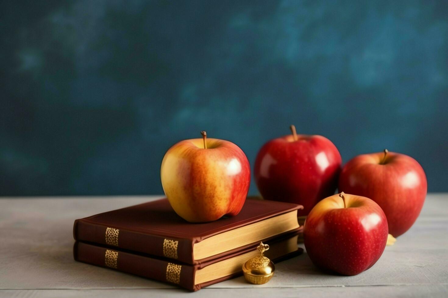 traditionnel nourriture de juif Nouveau année vacances de tradition ou religion. rosh hashanah avec copie espace concept par ai généré photo