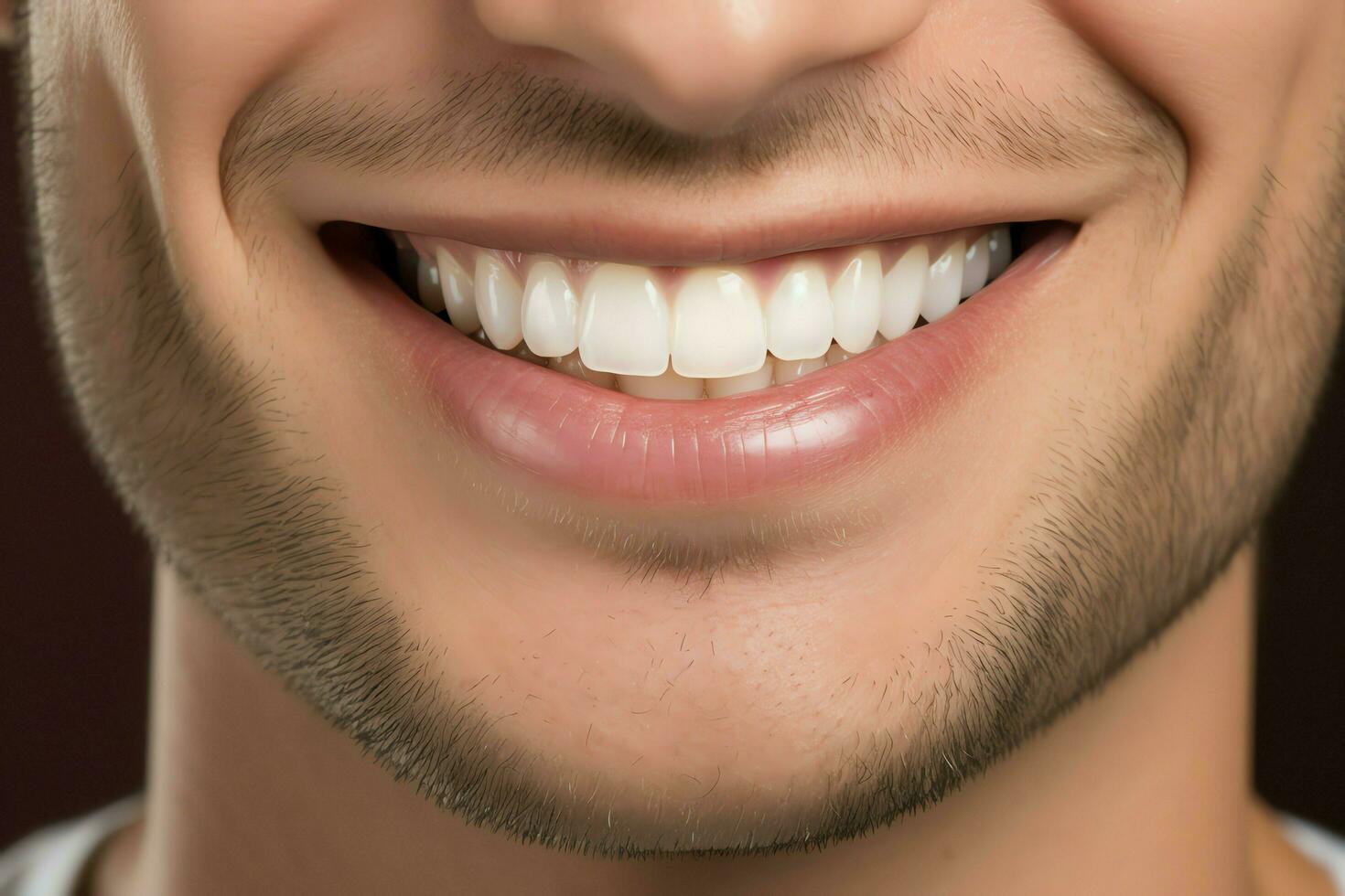 parfait en bonne santé les dents sourire de une Jeune femme à une dentiste. les dents blanchiment. dentaire se soucier, stomatologie concept par ai généré photo