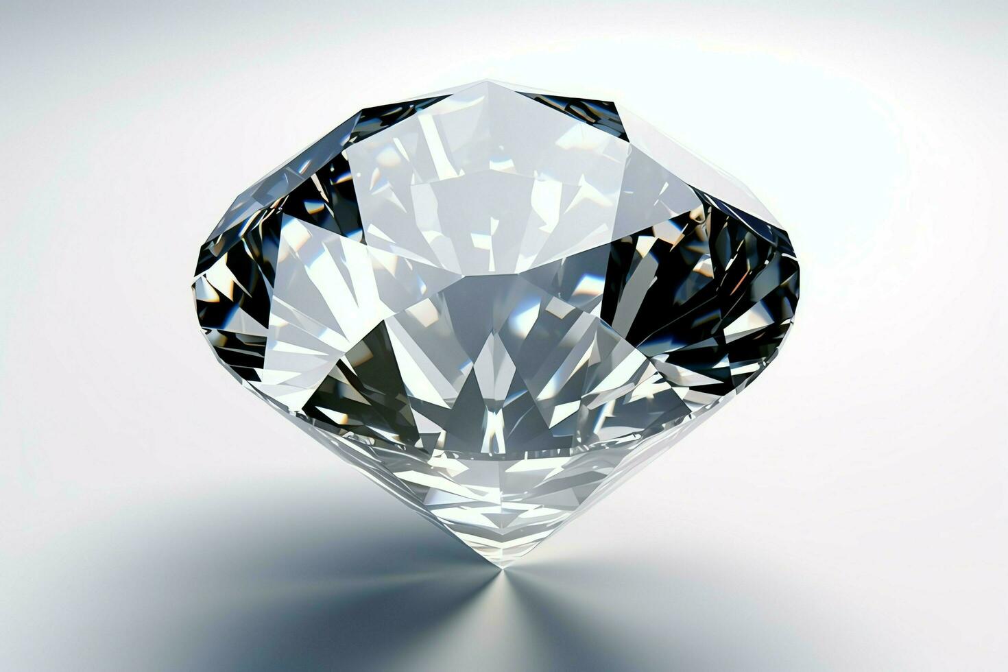 blanc brillant clair gros diamant ou magnifique bijou isolé sur blanc surface. éblouissant classique diamant concept par ai généré photo