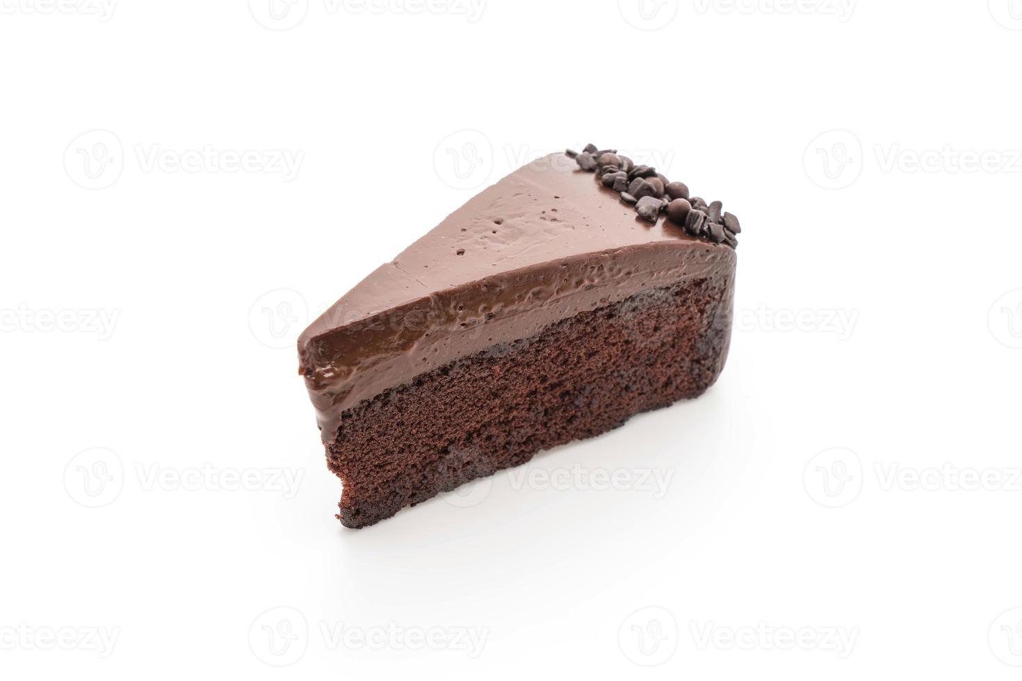 gâteau au chocolat sur fond blanc photo