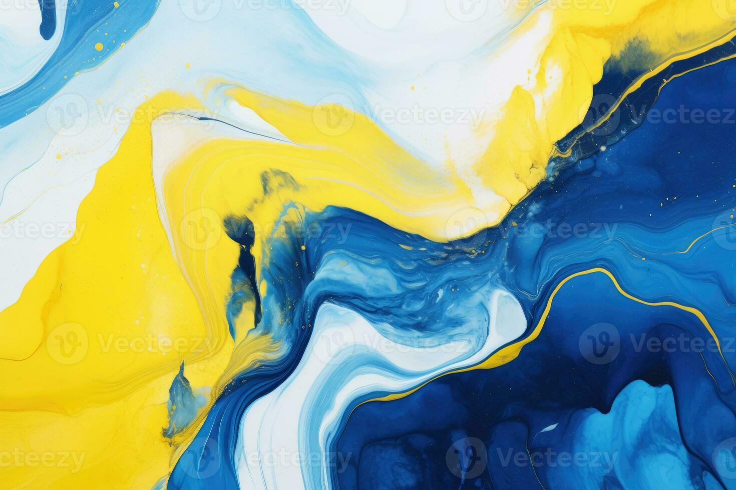 stries de Jaune et bleu aquarelle peindre. ai généré photo