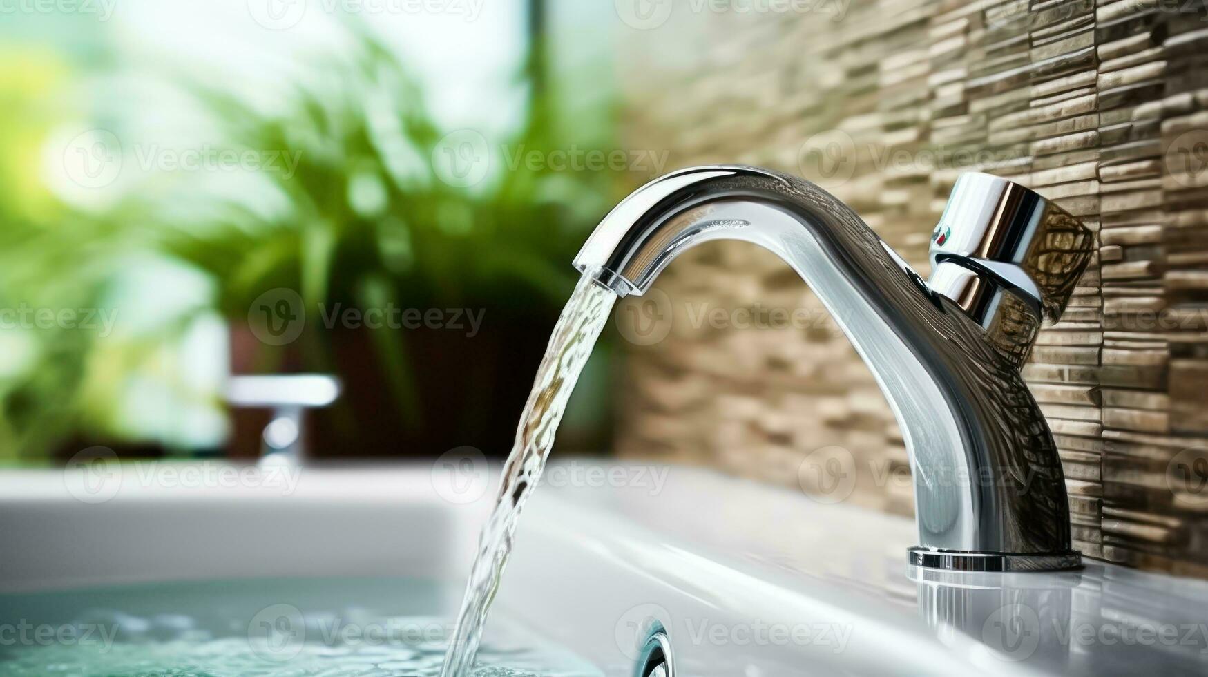 liquide couler l'eau dans lavabo- génératif ai photo