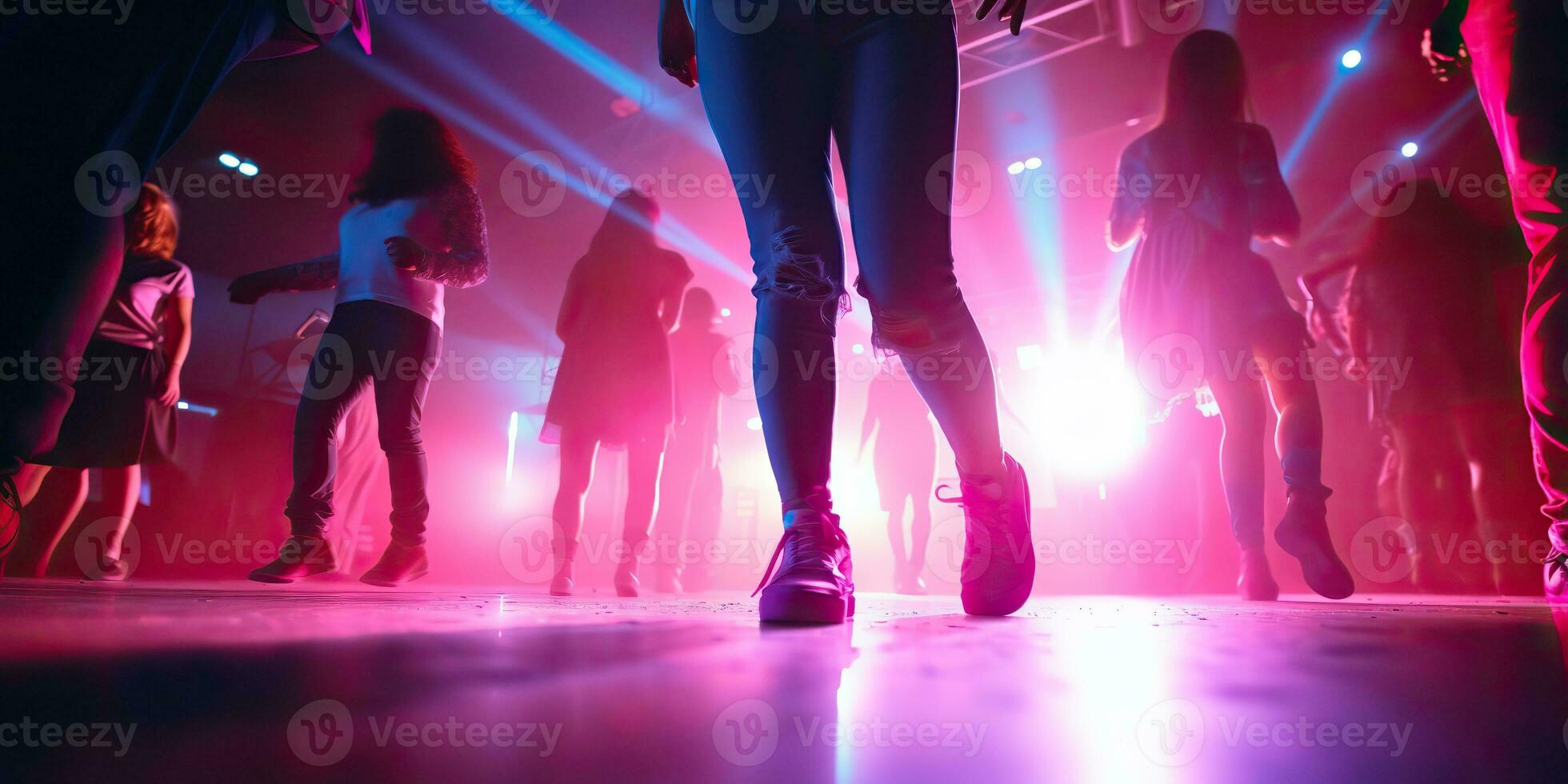 ai généré. ai génératif. nuit club la vie gens sont dansant sur bar pub organiser. marrant mouvement fête temps. graphique art photo