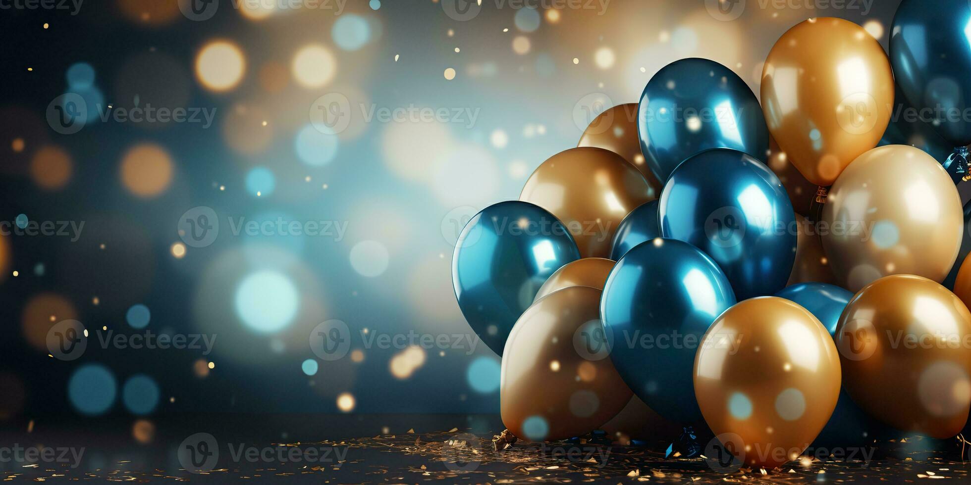 ai généré. ai génératif. air des ballons dans le arrière-plan décoration moquer en haut. anniversaire fête fête modèle. graphique art photo