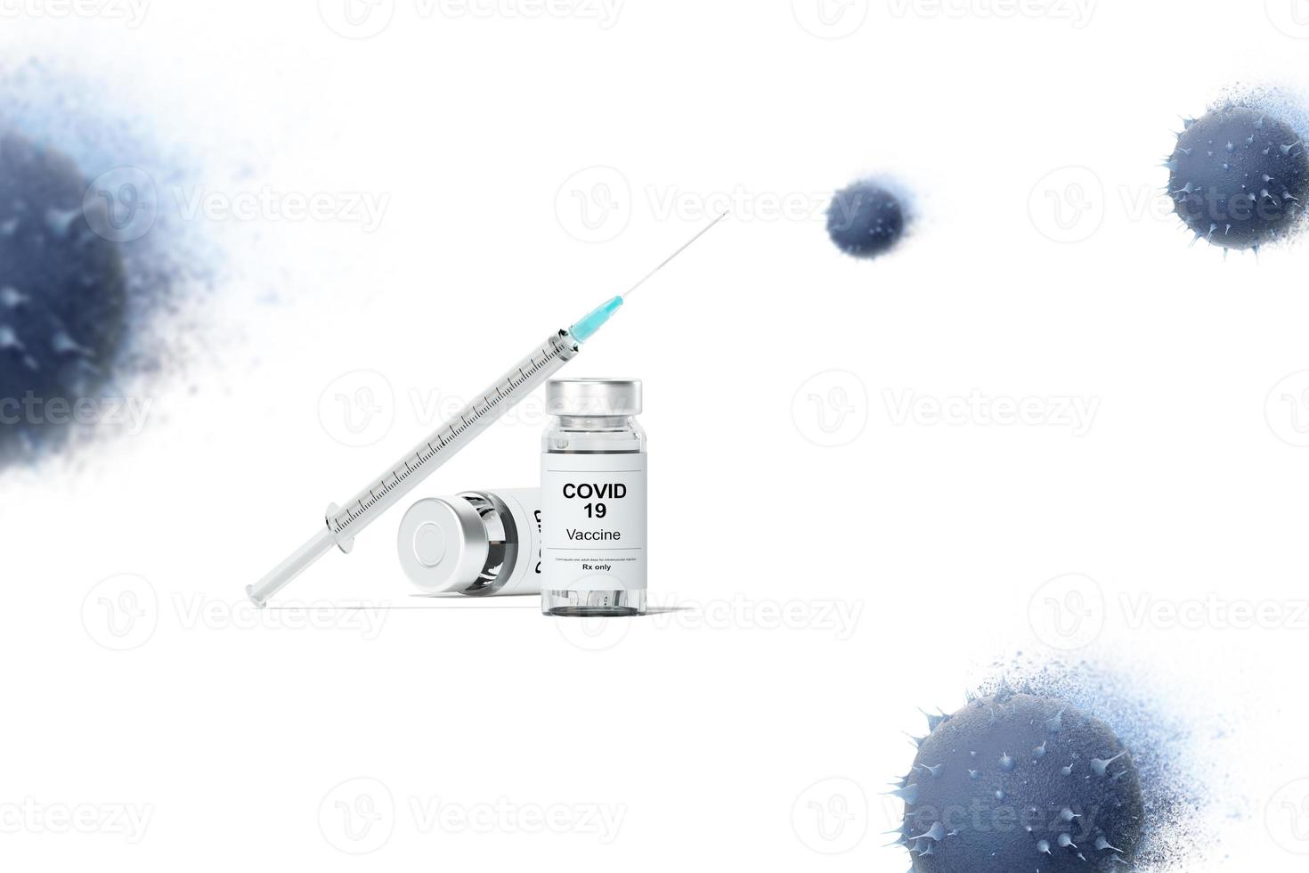 Vaccination de rendu 3D, vaccin contre le coronavirus. photo