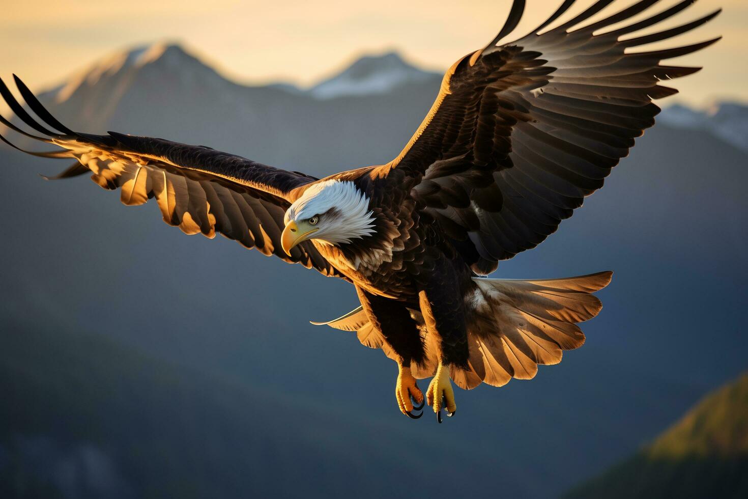 image de un Aigle vol dans milieu air ai génératif photo