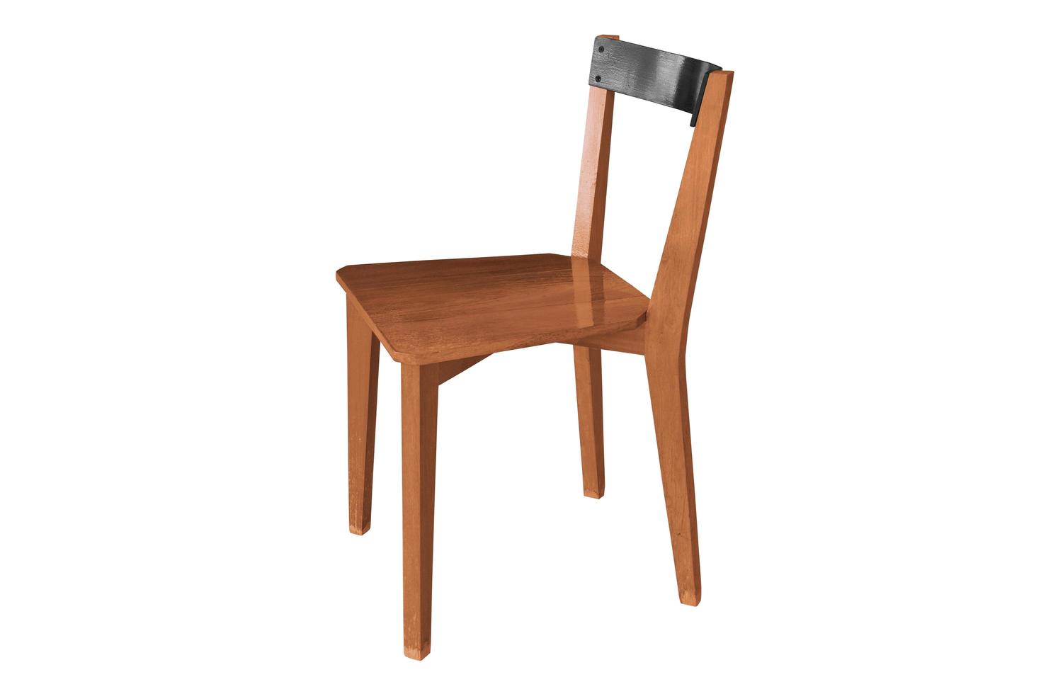 chaise en bois isolé sur fond blanc photo