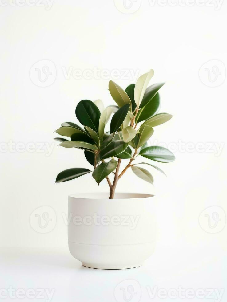 plante dans une pot sur blanc Contexte ai génératif photo