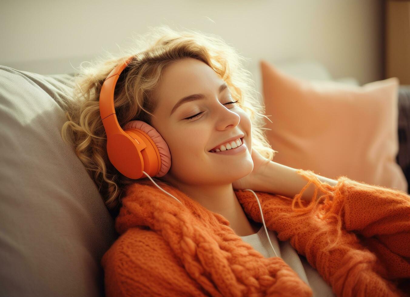 Jeune femme relaxant et en train de préparer pour hiver photo