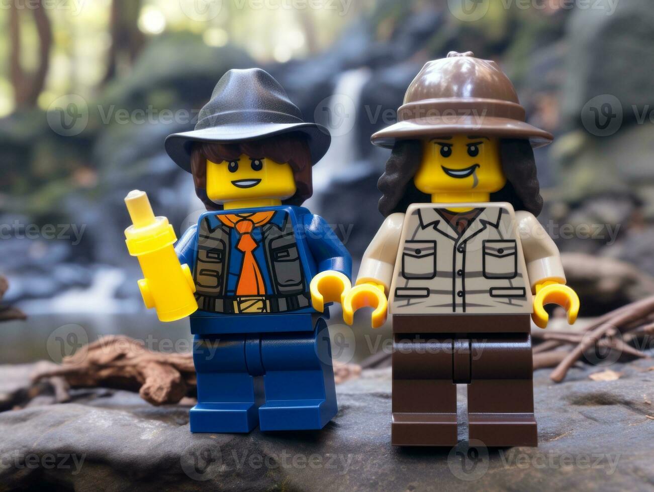 le épique quête de lego aventuriers ai génératif photo