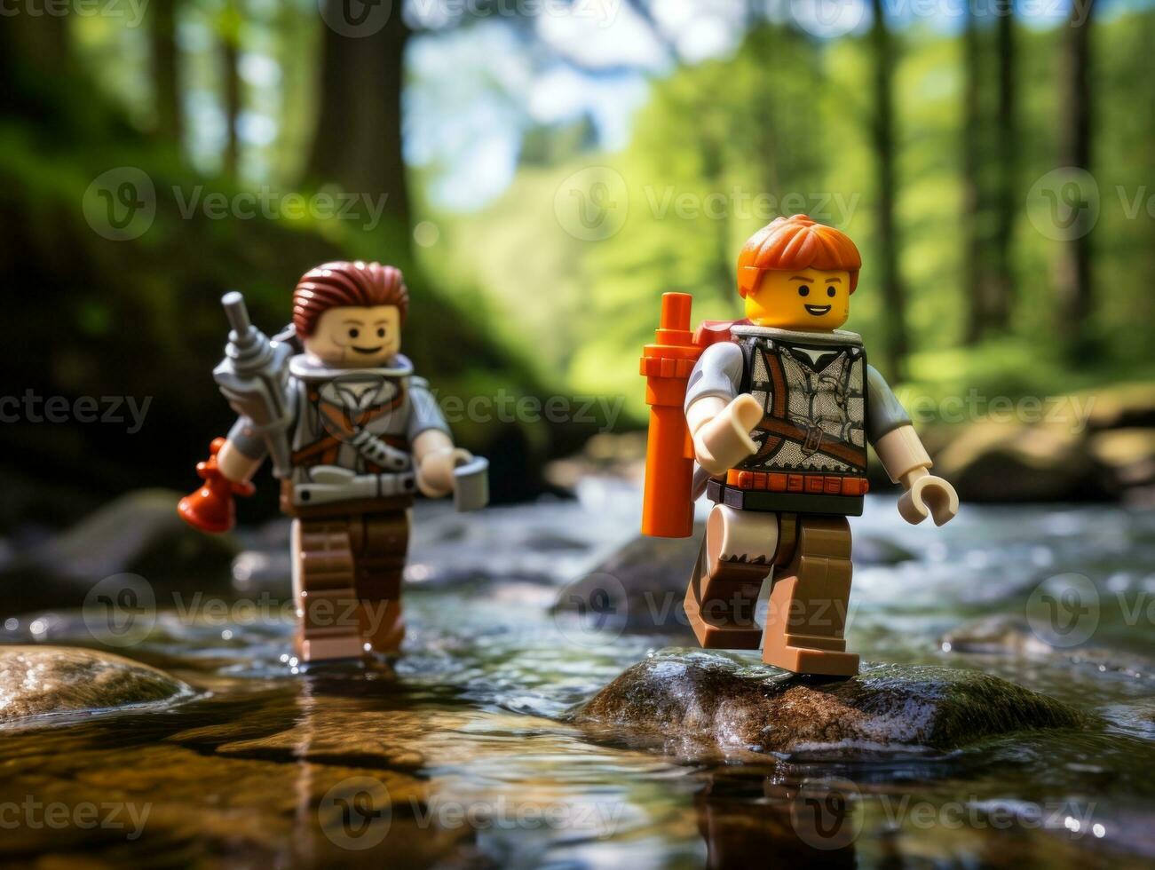 le épique quête de lego aventuriers ai génératif photo