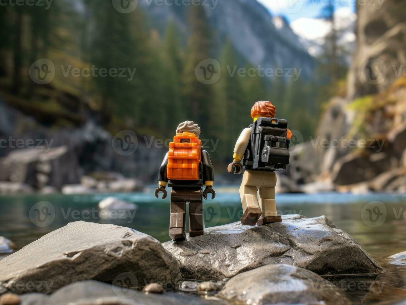 le épique quête de lego aventuriers ai génératif photo