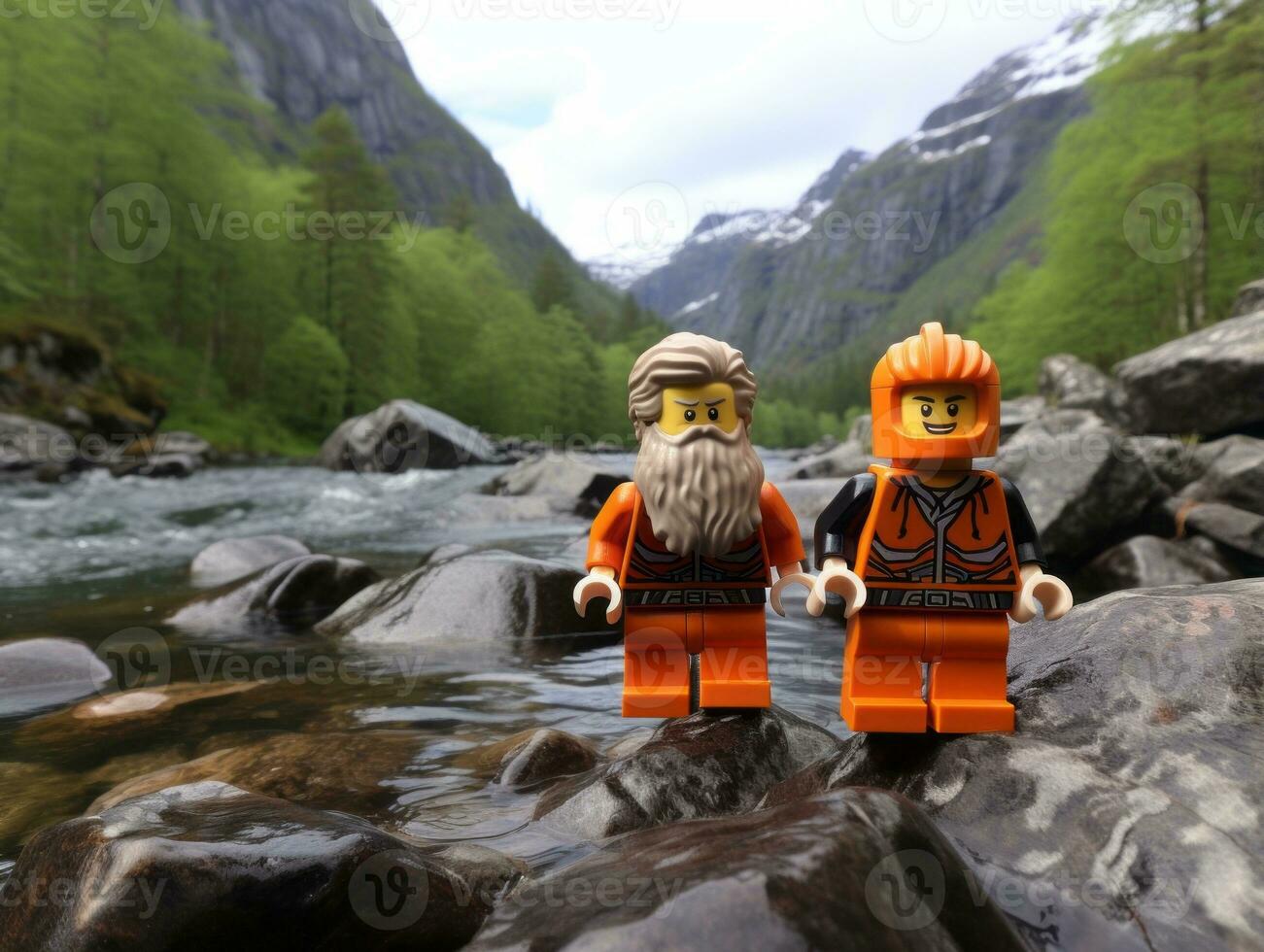 le épique quête de lego aventuriers ai génératif photo