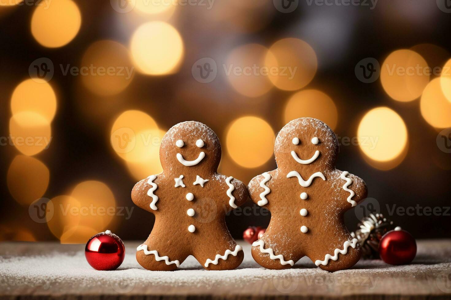 proche en haut de beaucoup pain d'épice Noël biscuit sur Noël dîner tableau. photo