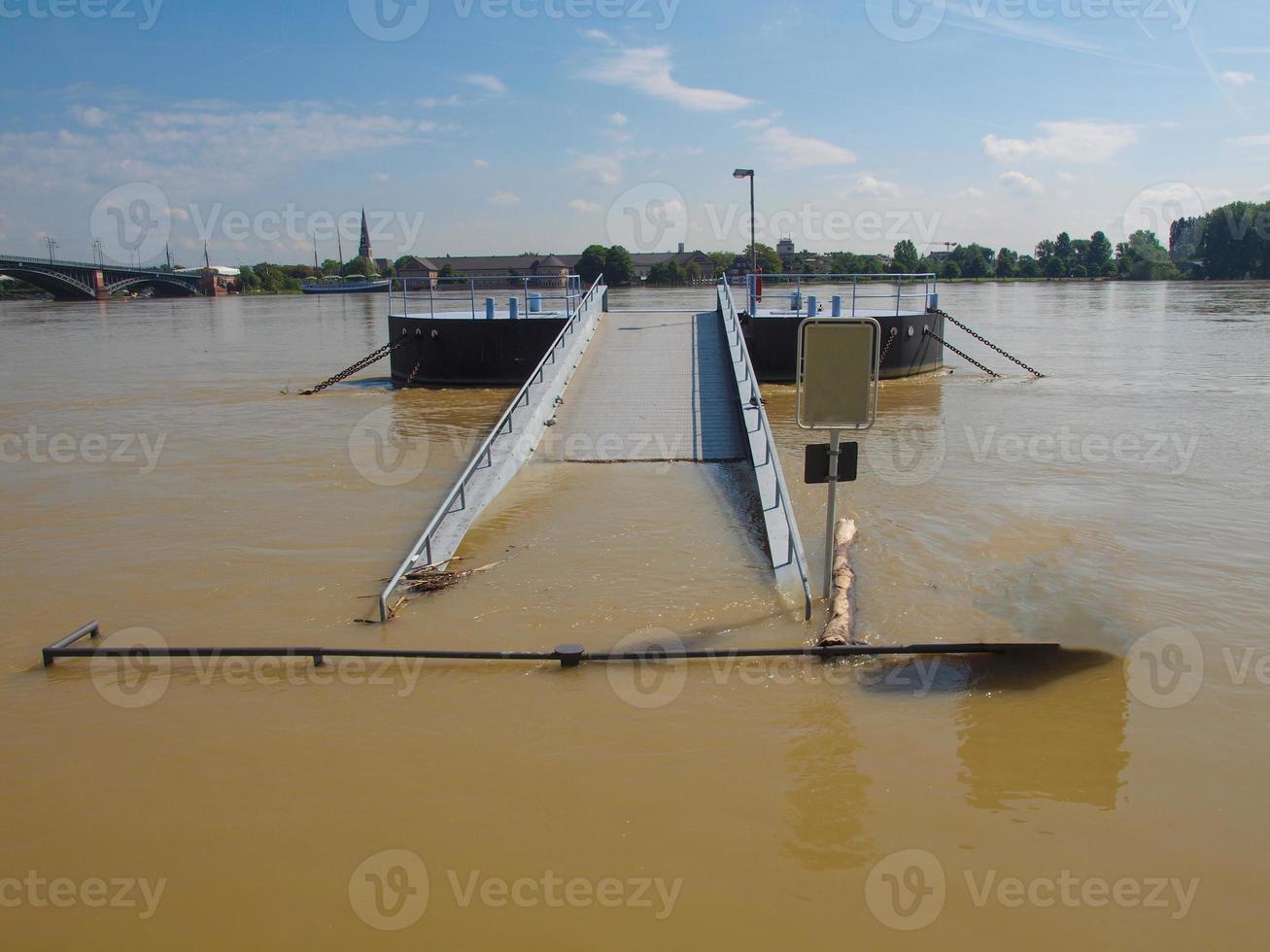 Inondation du Rhin à Mayence, Allemagne photo