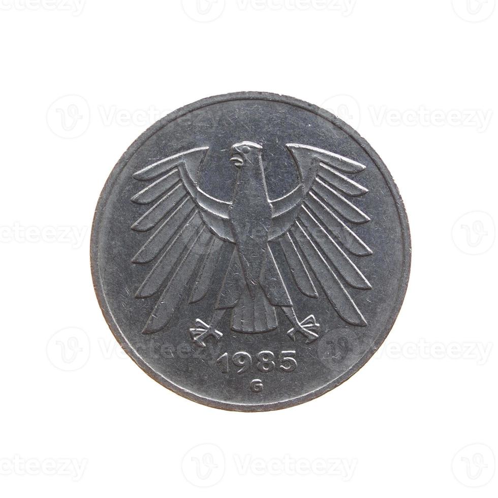 pièce de monnaie allemande vintage isolée photo