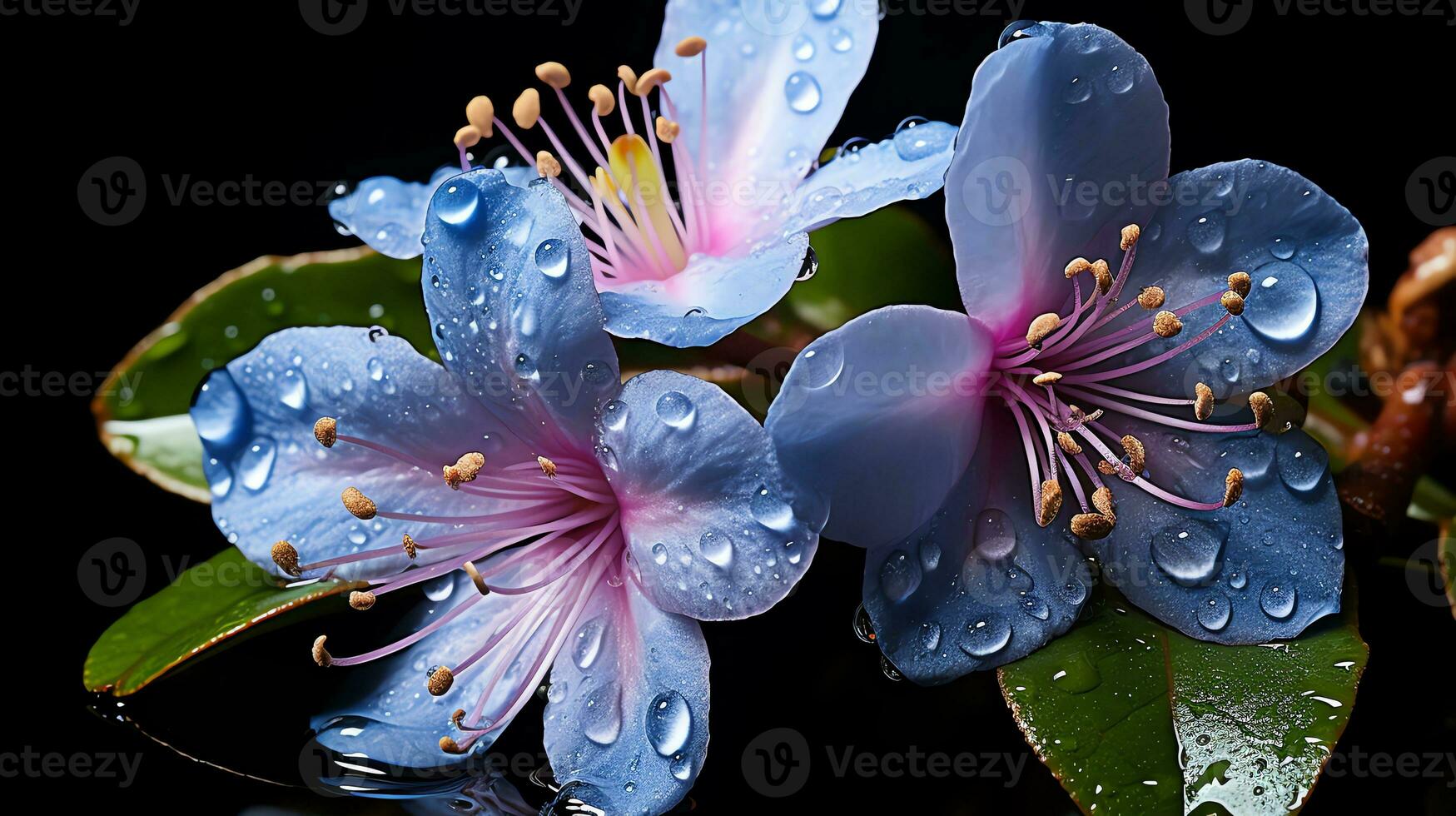 une rose fleur avec l'eau gouttelettes sur il ai génératif photo