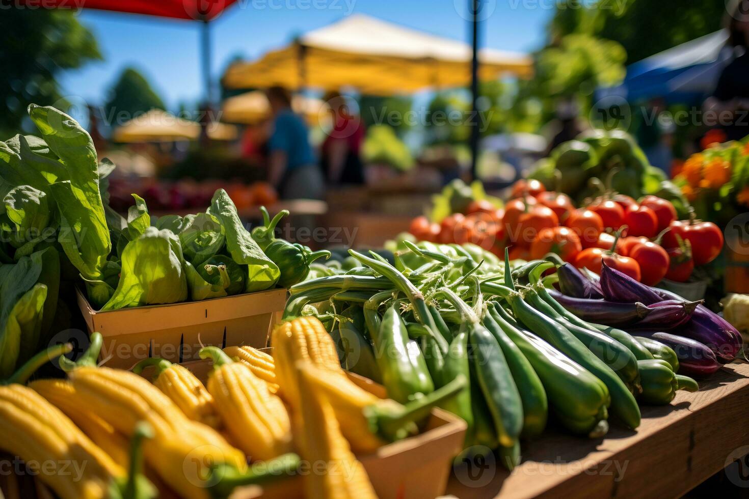 ai génératif local Les agriculteurs marché avec super Frais produire photo