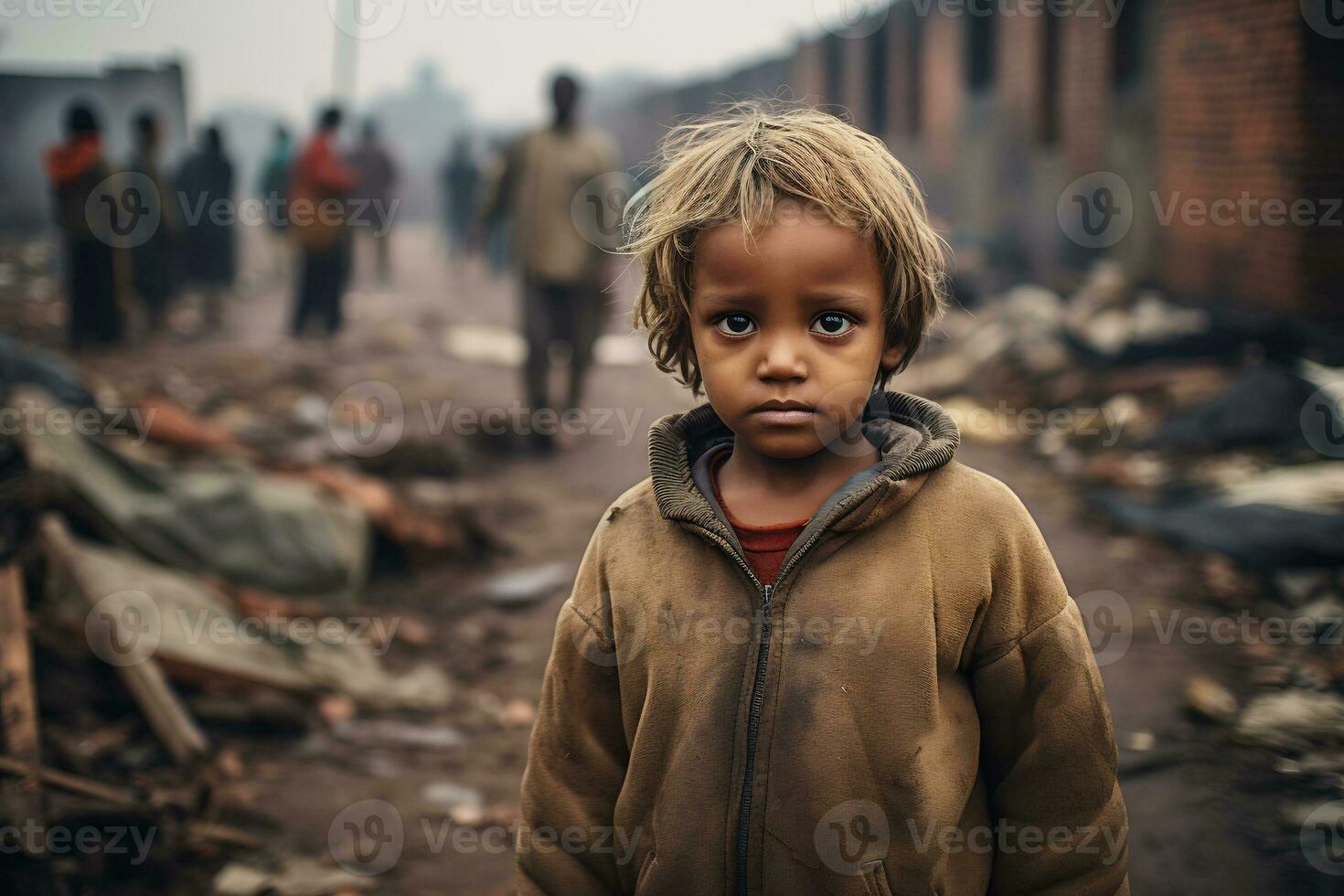 ai génératif images de une enfant représentant social inégalité dans société photo