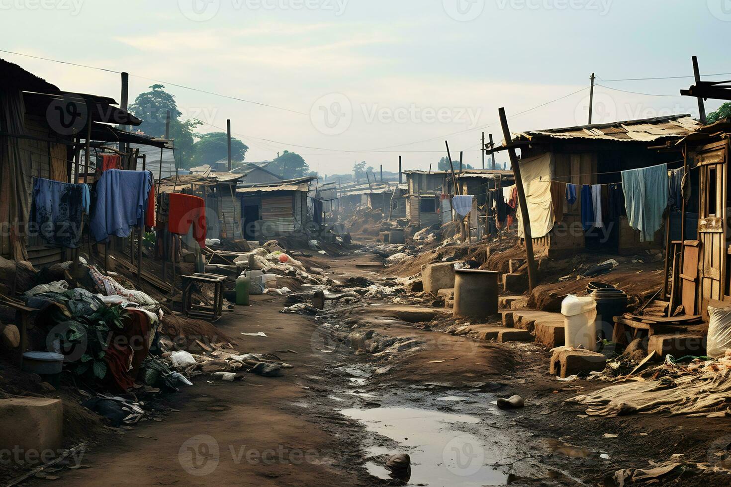 ai génératif Photos de taudis colonies représentant économique disparate