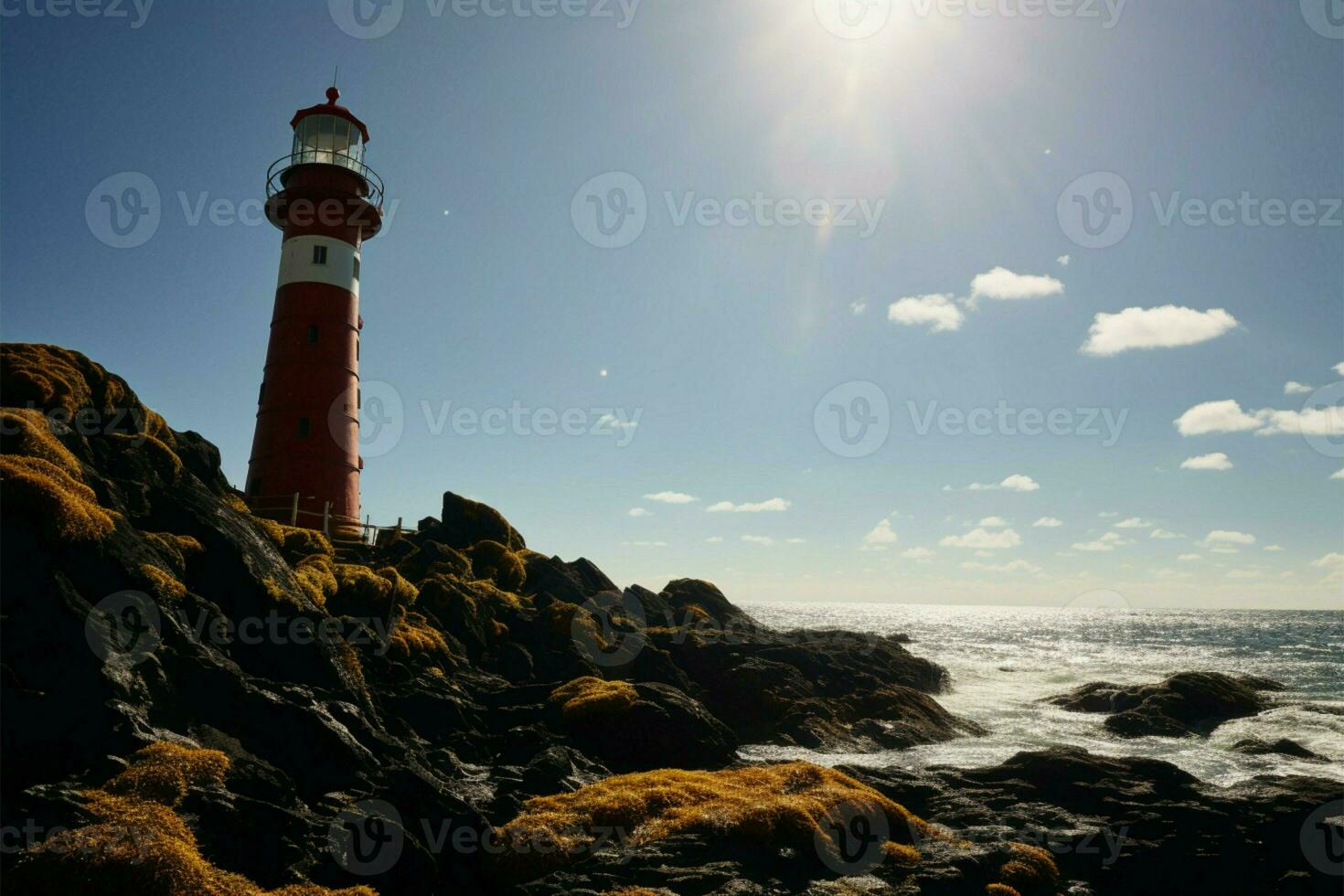 iconique maritime sentinelle le majestueux vue de le phare ai généré photo