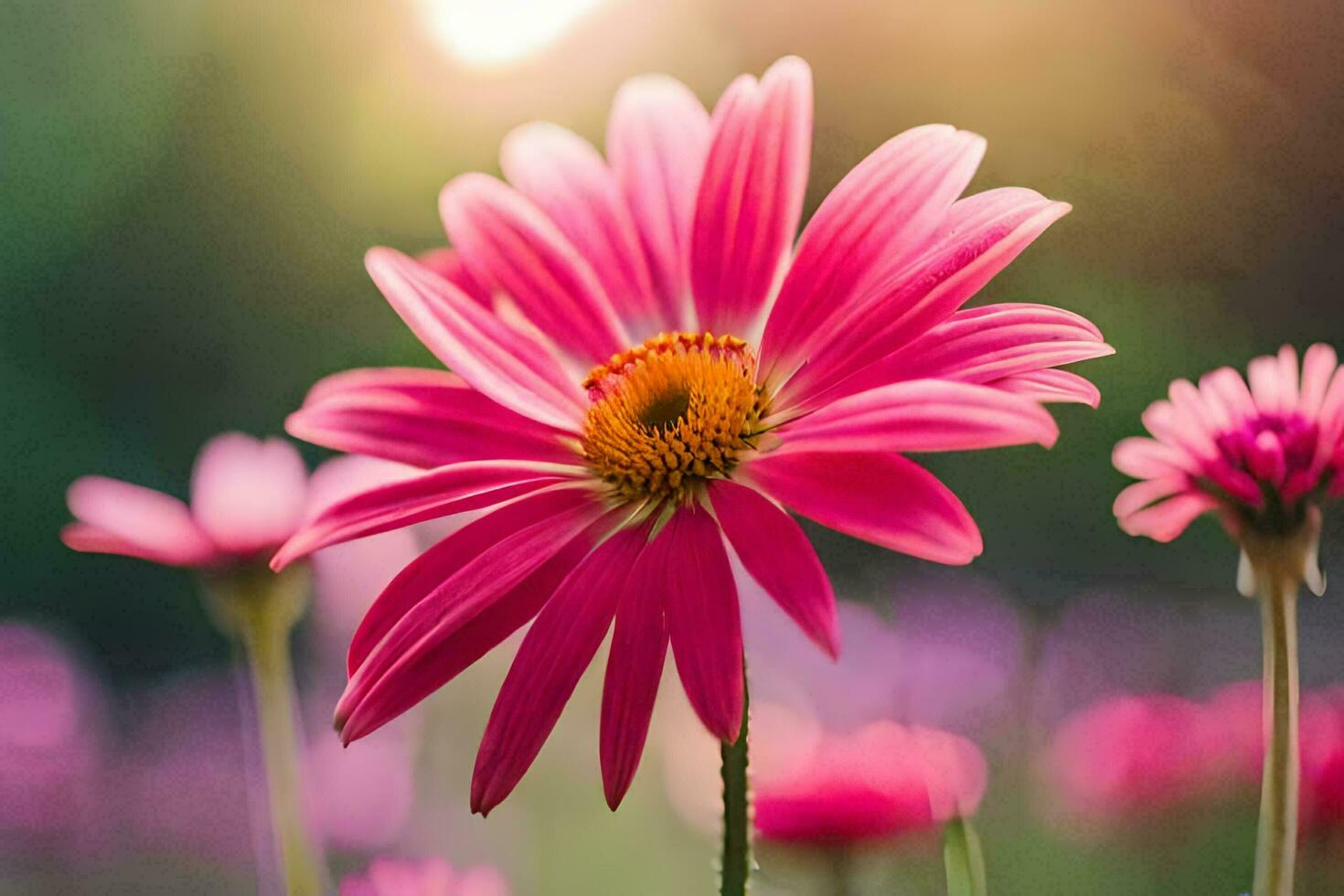 rose fleurs dans le Soleil avec une floue Contexte. généré par ai photo