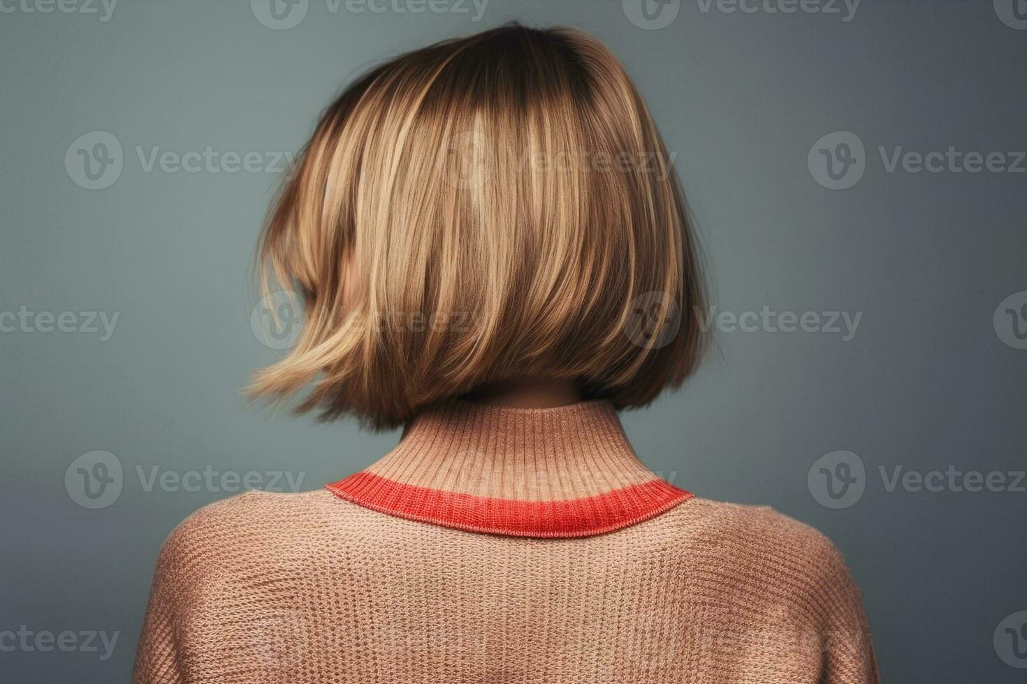 femmes bob coiffure Regardez de retour professionnel La publicité la photographie ai généré photo