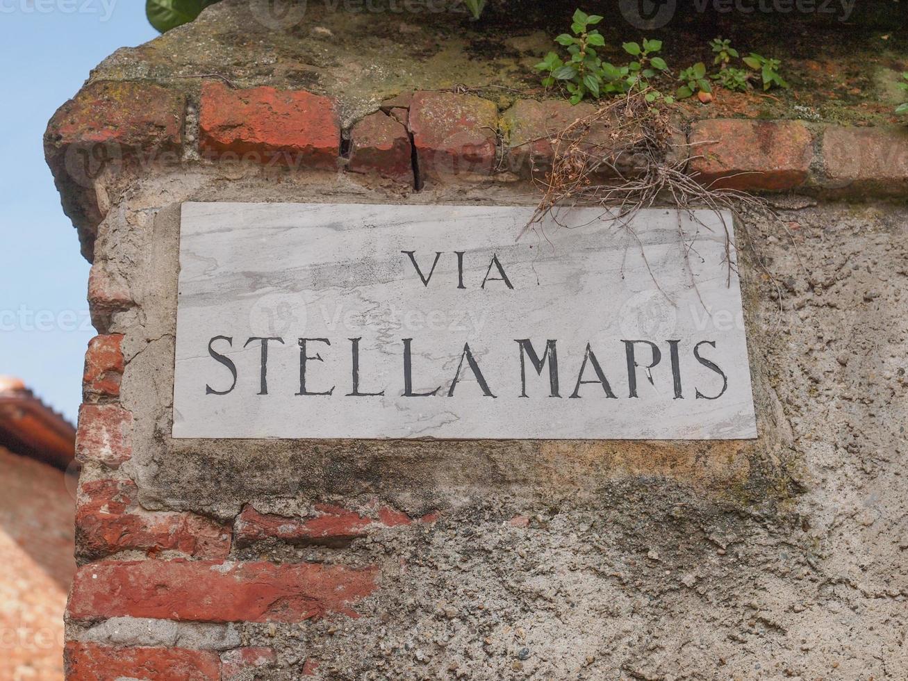 Plaque de rue de Stella Maris à Rivoli photo