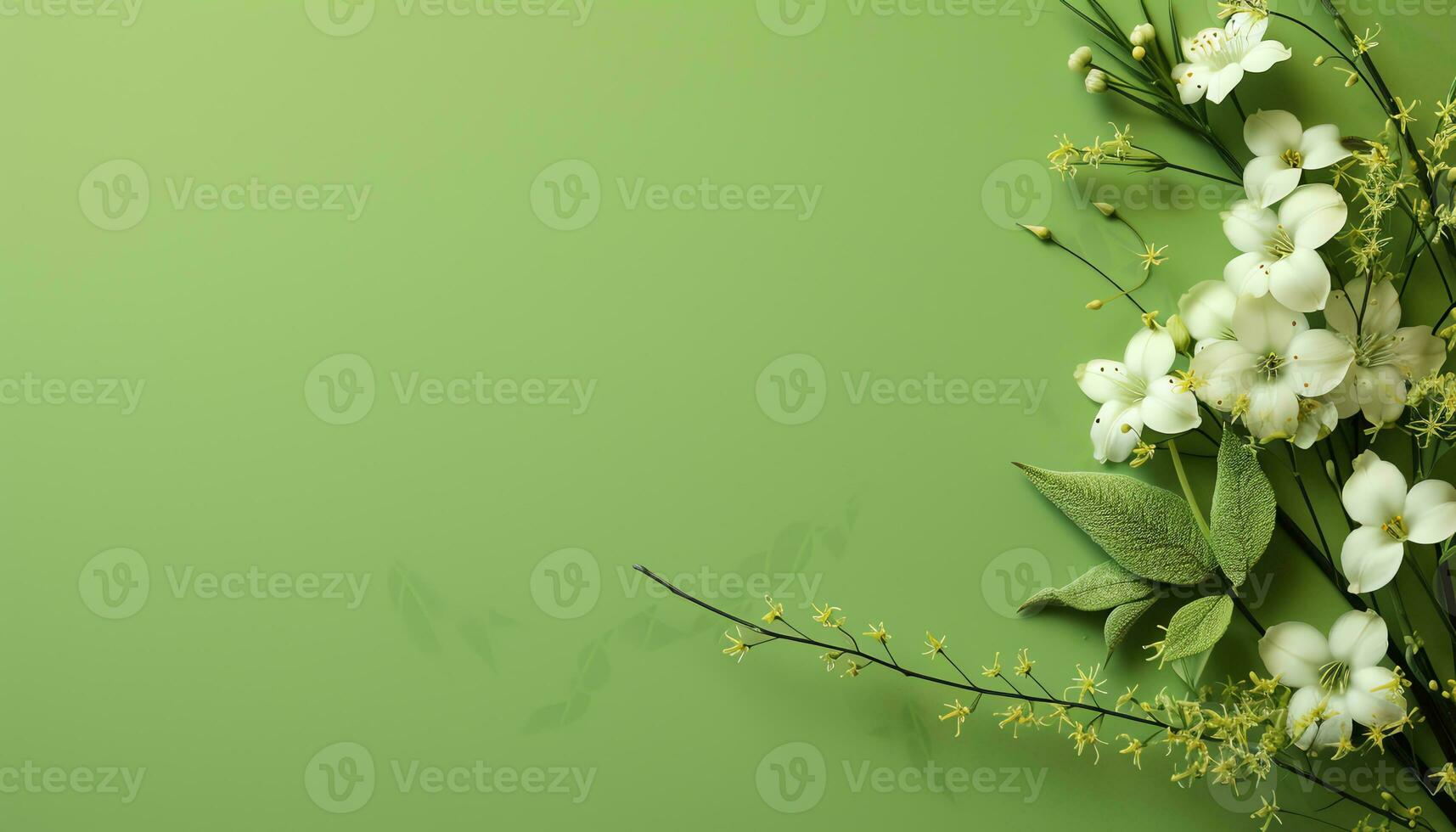 Jaune fleurs dans une vase sur une vert Contexte ai généré photo
