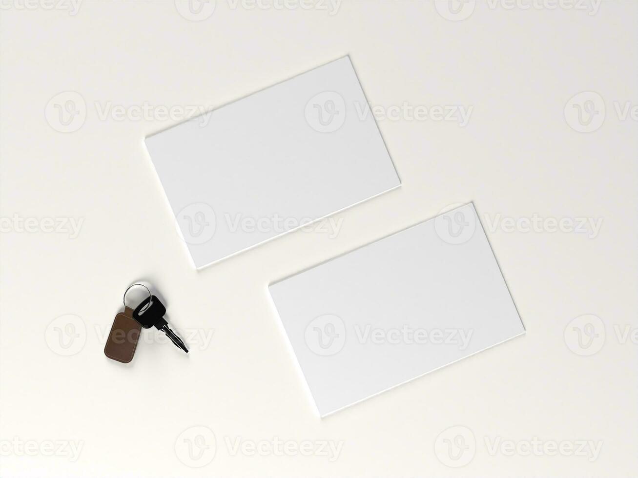 3d rendre vide blanc affaires carte maquette modèle photo dans blanc Contexte côté voir.