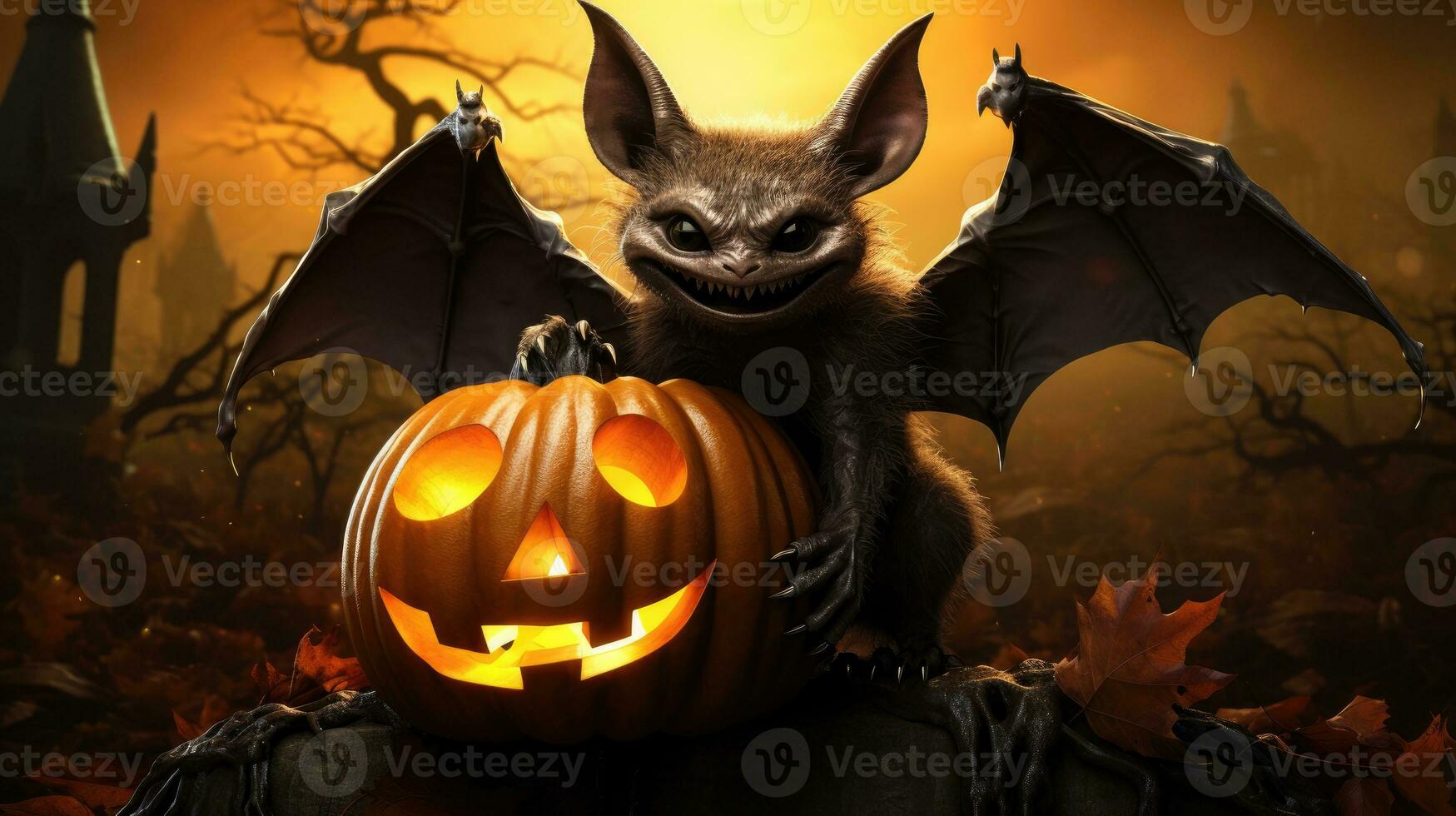 effrayant halloweens Contexte. ai génératif photo