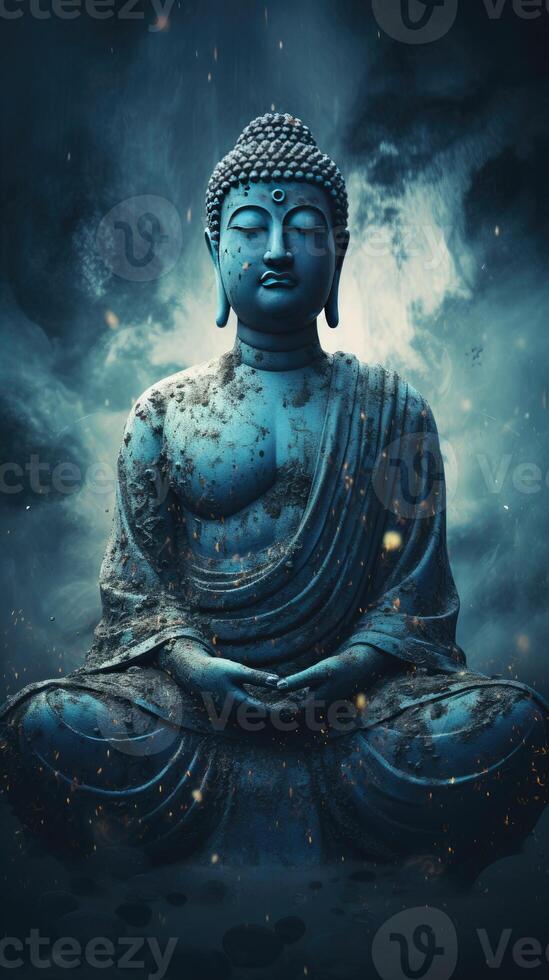 Dieu Bouddha mobile fond d'écran.ai génératif photo