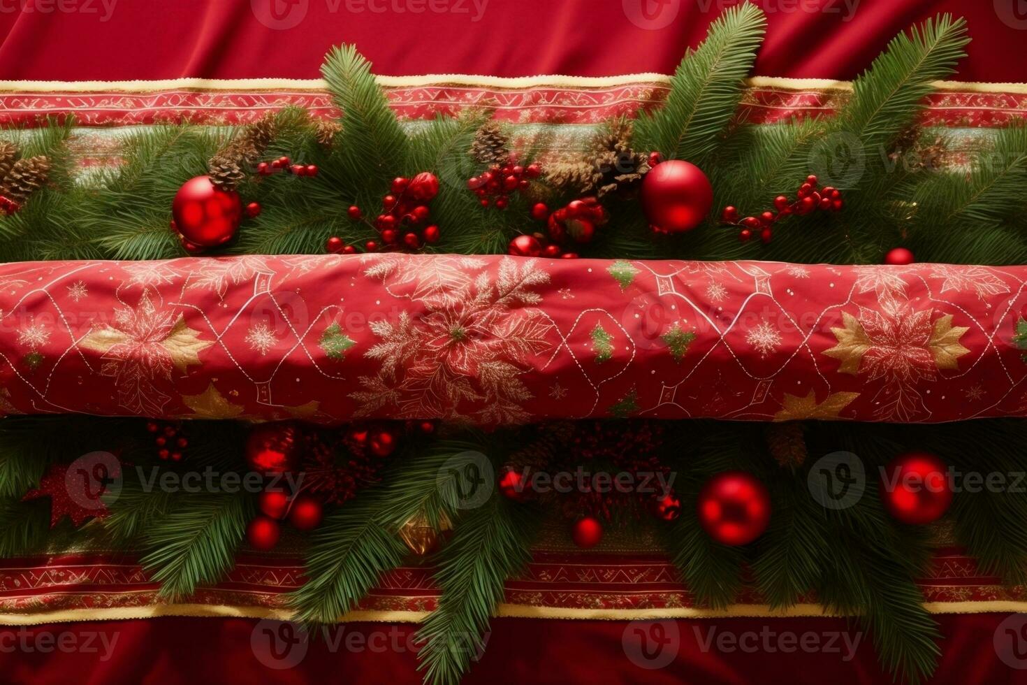 de fête élégance vibrant Noël table coureurs. ai généré. photo