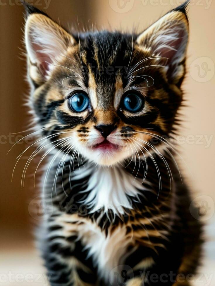 sans peur et espiègle une captivant chaton portrait. ai généré. photo