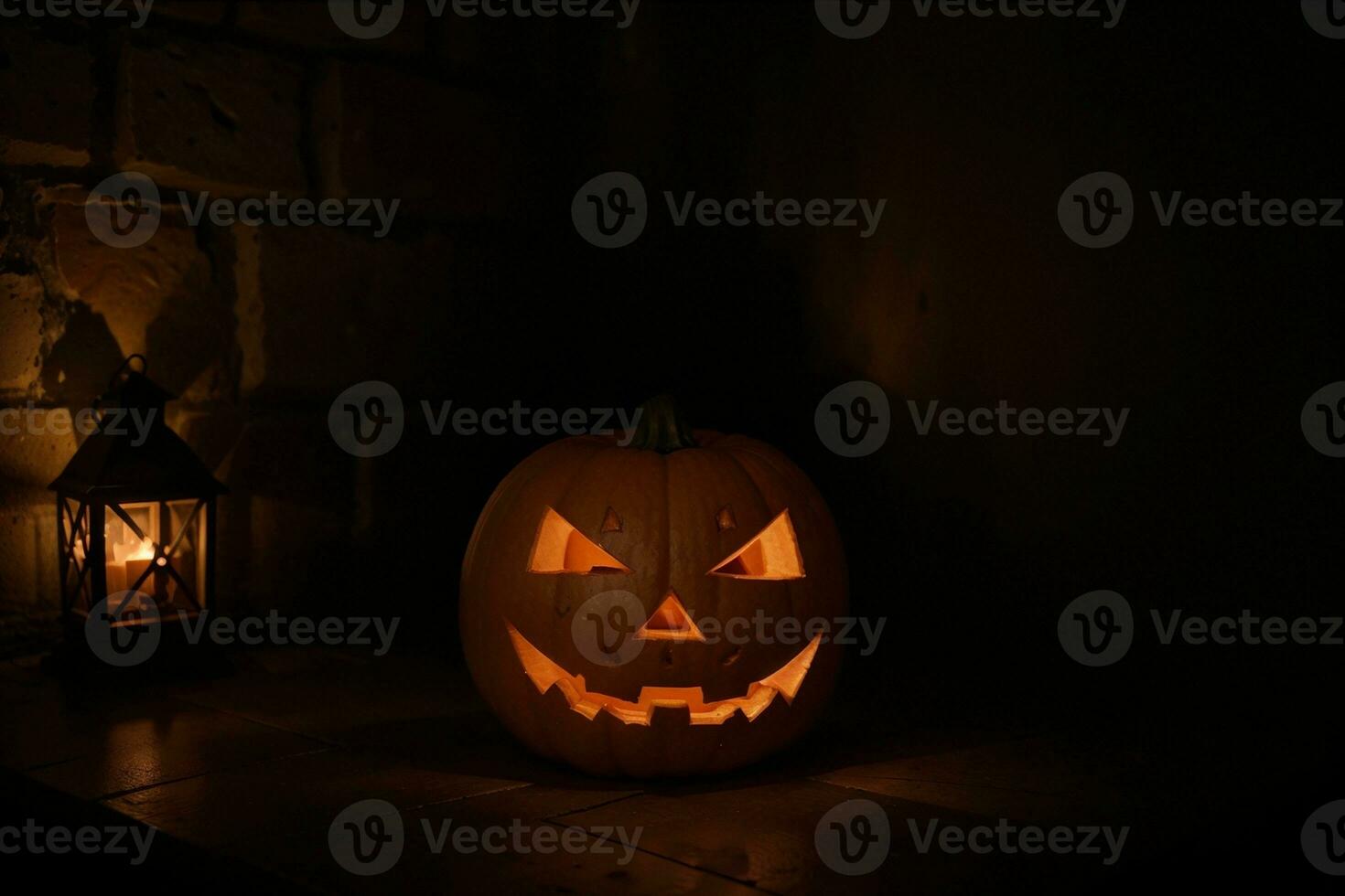 énigmatique lueur dévoilement le mystère de jack o lanterne. ai généré. photo