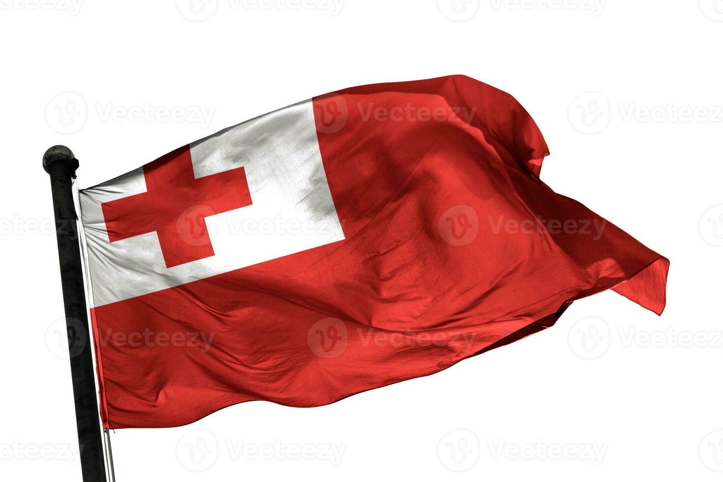 Tonga drapeau sur une blanc Contexte. - image. photo