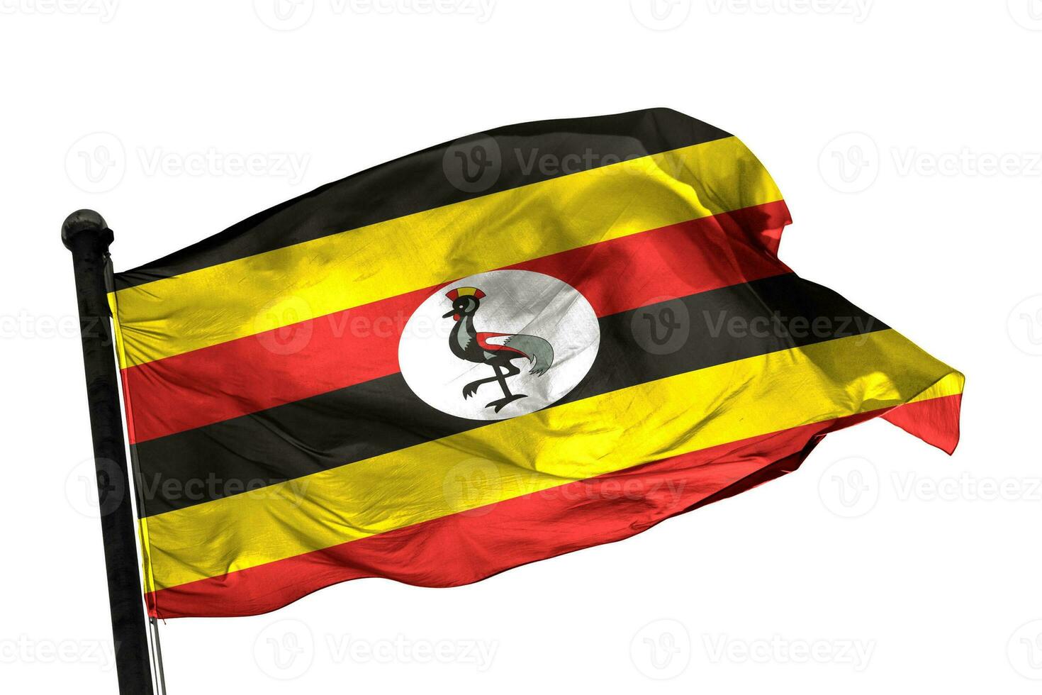 Ouganda drapeau sur une blanc Contexte. - image. photo
