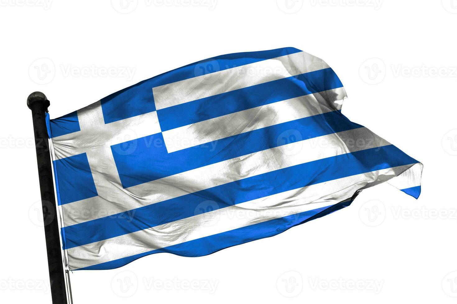 Grèce drapeau sur une blanc Contexte. - image. photo