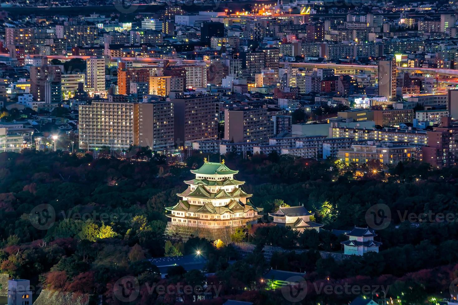 château de nagoya et toits de la ville au japon photo