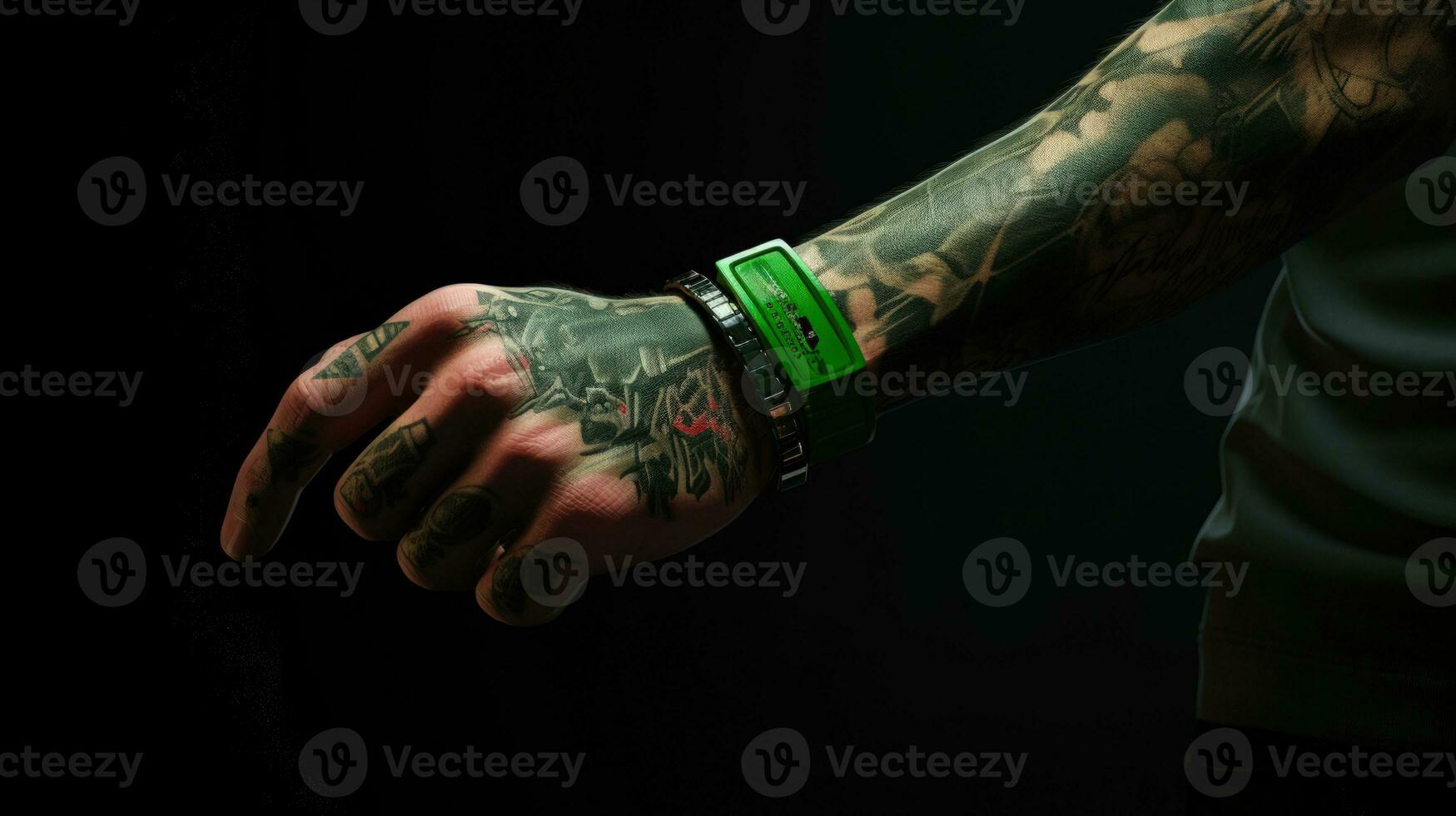 Créatif expression une unique tatouage encre de une personnel style sur leur poignet ai généré photo