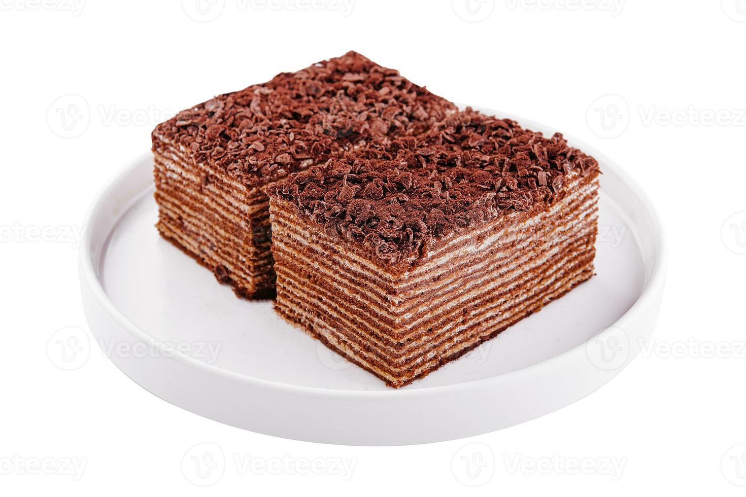 Chocolat gâteau avec acide crème sur assiette photo
